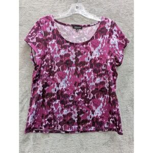 Notations Shirt Womens Medium Purple Camouflage Scoop‎ Neck Short Sleeve Jersey